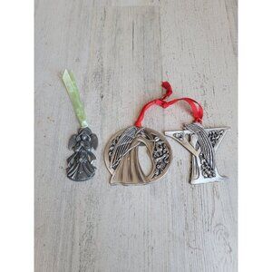Metal Angel letter cherub religious ornament extra set